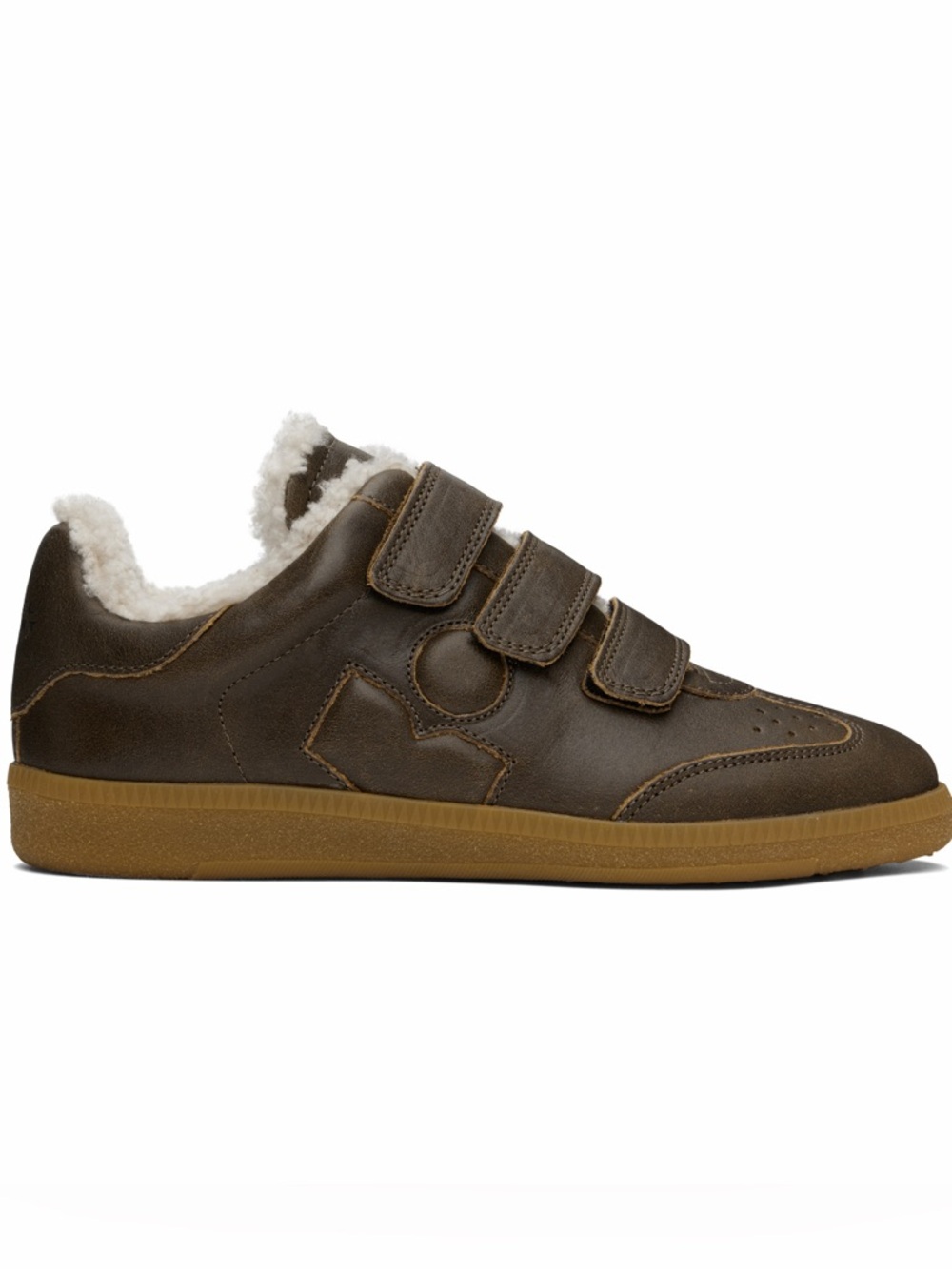 Isabel Marant Brown Shearling Leather Beth Sneakers